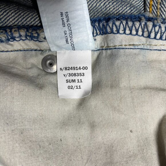 Gap Mens Denim Blue Mid Rise Distressed Premium Straight Fit Jeans Size 35/32 - Picture 7 of 10